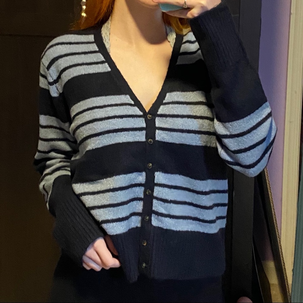 Cozy cardigan striped sweater NWT